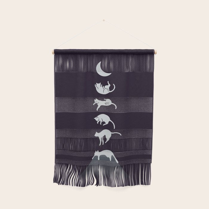 Cat Landscape 103: Falling Cat Moon Wall Hanging Gallery Image 1