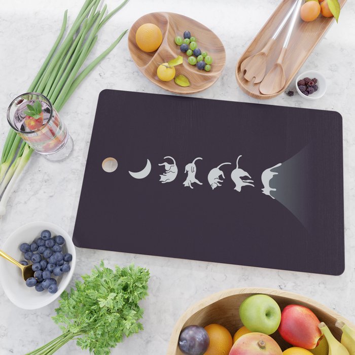 Cat Landscape 103: Falling Cat Moon Cutting Board Gallery Image 2