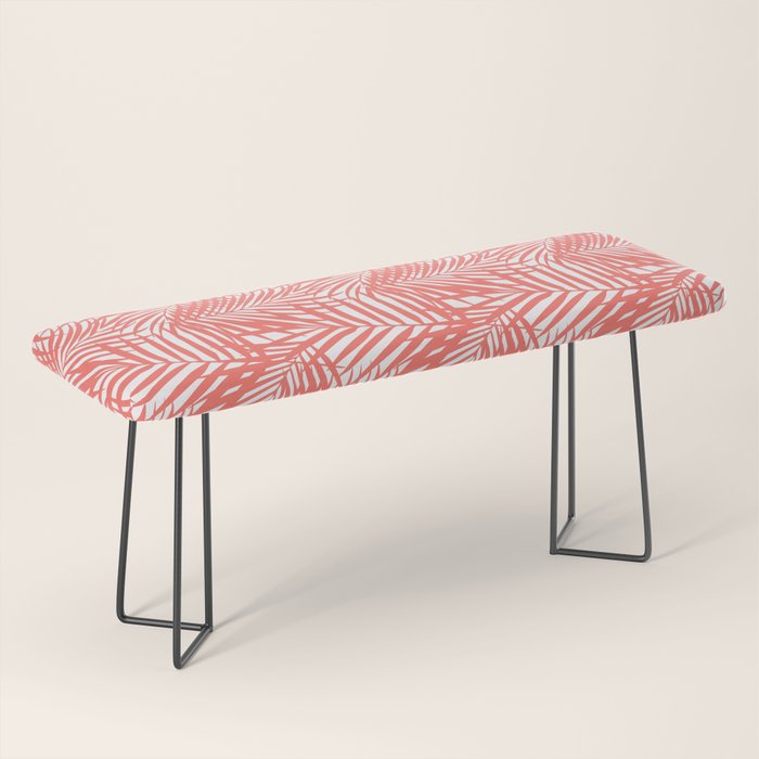 Palm Fronds in Living Coral Bench Gallery Image 1