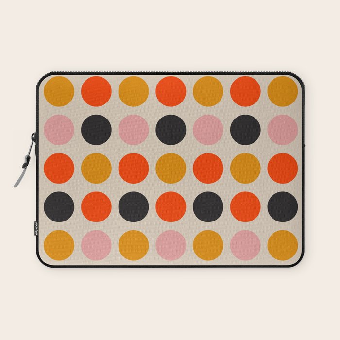 Retro Bauhaus Dots | 70s European Pattern Laptop Sleeve Gallery Image 1