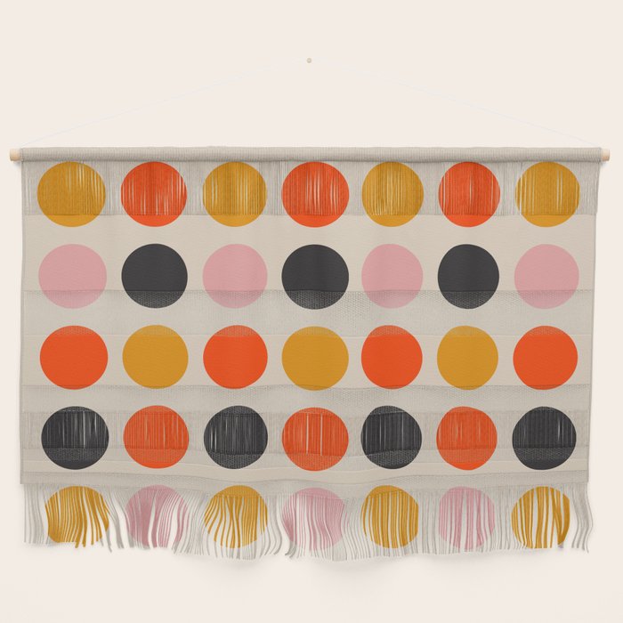 Retro Bauhaus Dots | 70s European Pattern Wall Hanging Gallery Image 1