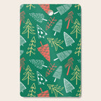 Christmas pine tree doodle pattern Cutting Board Gallery Image 1