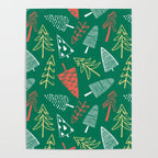 Christmas pine tree doodle pattern Poster Gallery Image 4