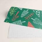 Christmas pine tree doodle pattern Wrapping Paper Gallery Image 2