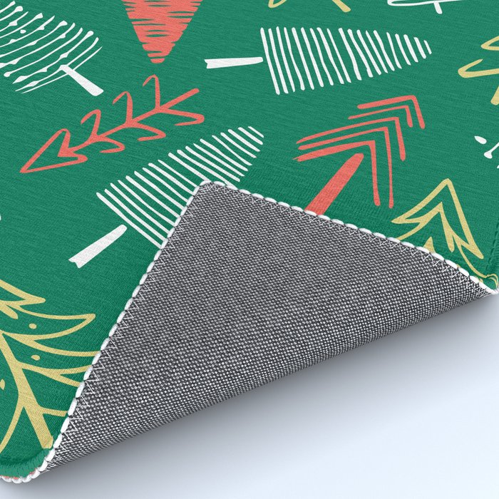 Christmas pine tree doodle pattern Rug Gallery Image 4