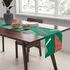 Christmas pine tree doodle pattern Table Runner Gallery Image 2