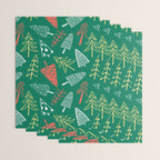 Christmas pine tree doodle pattern Wrapping Paper Gallery Image 3