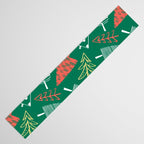 Christmas pine tree doodle pattern Table Runner Gallery Image 3
