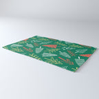 Christmas pine tree doodle pattern Rug Gallery Image 3