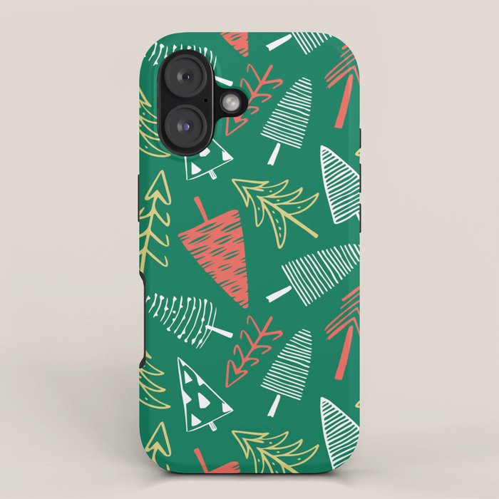 Christmas pine tree doodle pattern iPhone Case Gallery Image 1