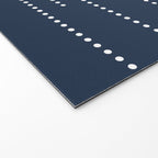 Blue and White Minimal Striped, Dots Pattern Welcome Mat Gallery Image 2
