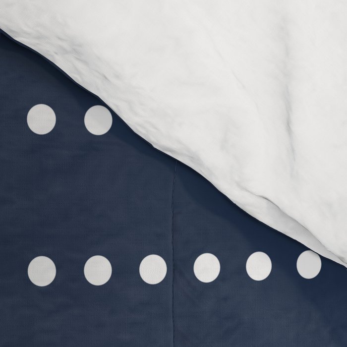 Blue and White Minimal Striped, Dots Pattern Comforter Gallery Image 4