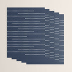 Blue and White Minimal Striped, Dots Pattern Wrapping Paper Gallery Image 3