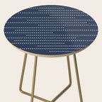 Blue and White Minimal Striped, Dots Pattern Side Table Gallery Image 2
