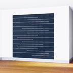 Blue and White Minimal Striped, Dots Pattern Wall Mural Gallery Image 2