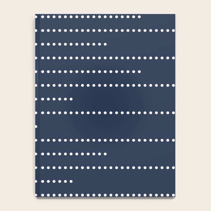 Blue and White Minimal Striped, Dots Pattern Notebook Gallery Image 4