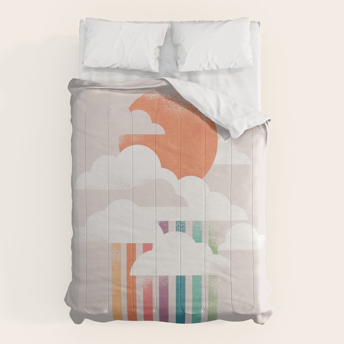 Colorful rain Comforter Gallery Image 6