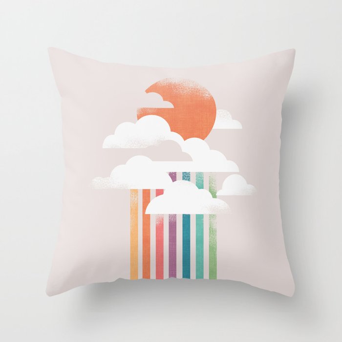 Colorful rain Throw Pillow Gallery Image 6
