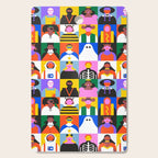 Diverse people in halloween costume pattern Cutting Board Gallery Image 1