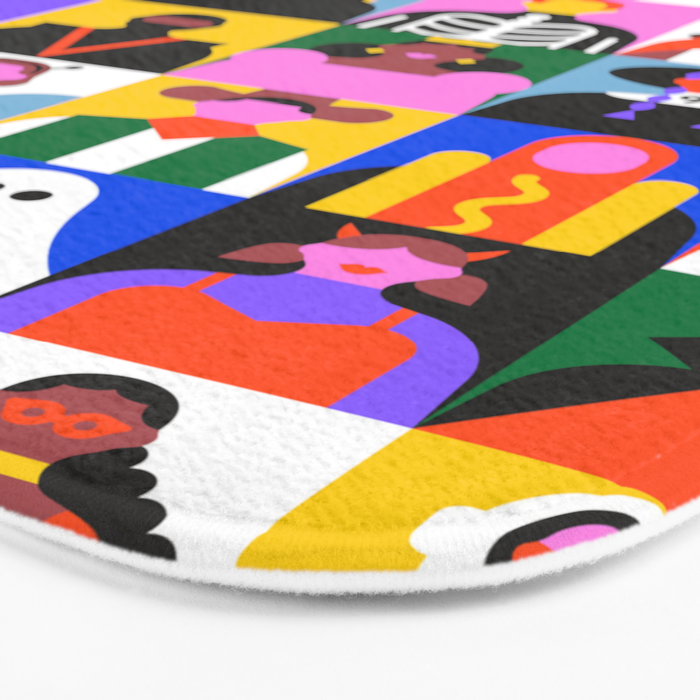 Diverse people in halloween costume pattern Bath Mat Gallery Image 3