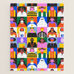 Diverse people in halloween costume pattern Jigsaw Puzzle Gallery Image 1