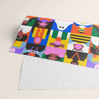 Diverse people in halloween costume pattern Wrapping Paper Gallery Image 2