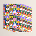 Diverse people in halloween costume pattern Wrapping Paper Gallery Image 3