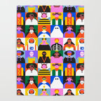 Diverse people in halloween costume pattern Poster Gallery Image 4