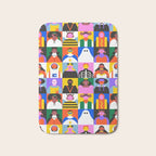 Diverse people in halloween costume pattern Bath Mat Gallery Image 1