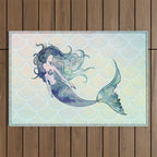 Watercolor Mermaid Outdoor Rug Gallery Image 1