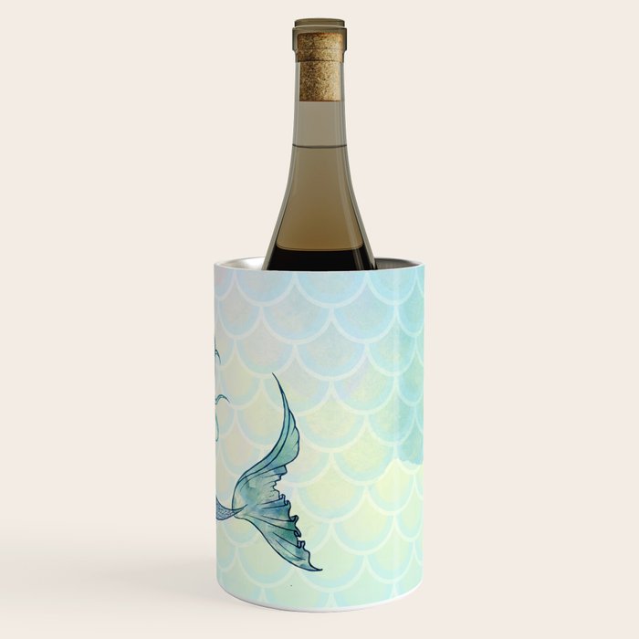 Watercolor Mermaid Wine Chiller Gallery Image 3