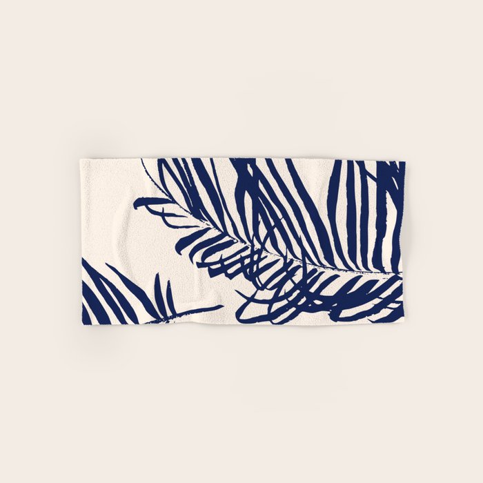 Blue Palm Leaves x Dry Brush Bath Towel Gallery Image 1