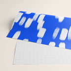 Cobalt Blue and White Brush Stroke Spots Wrapping Paper Gallery Image 2