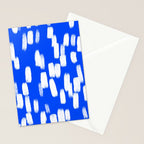 Cobalt Blue and White Brush Stroke Spots Stationery Card Gallery Image 2