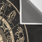 Vintage Zodiac & Astrology Chart | Charcoal & Gold Wall Tapestry Gallery Image 3