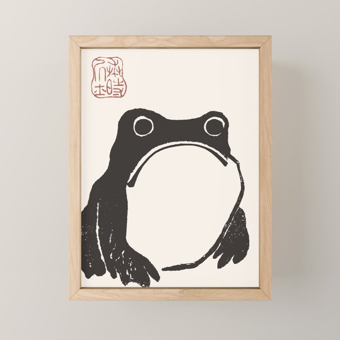 Matsumoto Hoji Japanese Grumpy Frog Art Print Mini Art Print Gallery Image 1