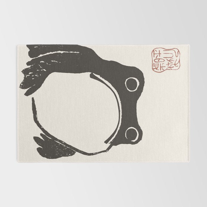 Matsumoto Hoji Japanese Grumpy Frog Art Print Rug Gallery Image 2