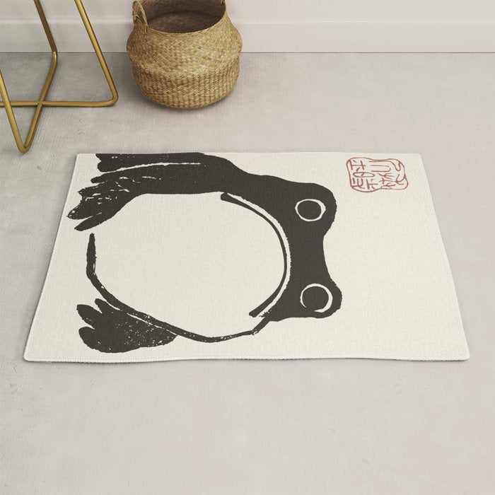 Matsumoto Hoji Japanese Grumpy Frog Art Print Rug Gallery Image 1