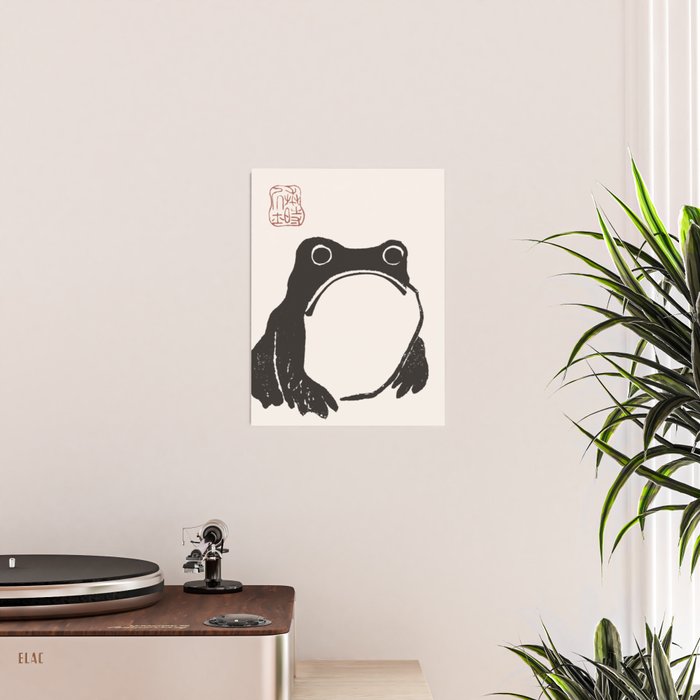 Matsumoto Hoji Japanese Grumpy Frog Art Print Poster Gallery Image 2