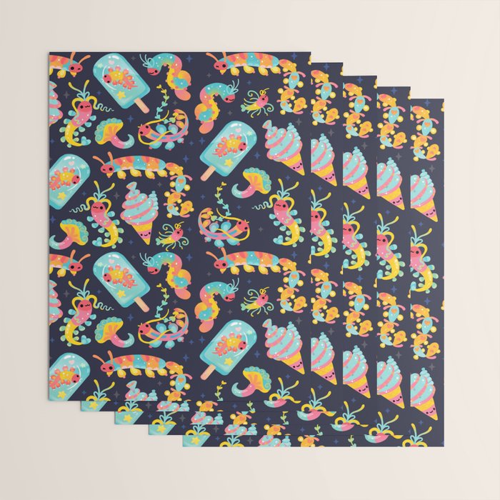Jelly Polychaete worm - dark Wrapping Paper Gallery Image 3