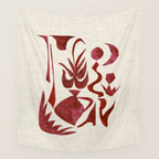 Crimson Dream In Cream Wall Tapestry Gallery Image 4