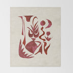 Crimson Dream In Cream Throw Blanket Gallery Image 2