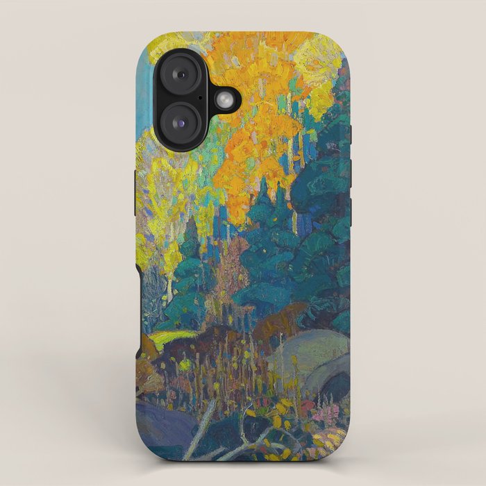 Canadian Landscape Franklin Carmichael Art Nouveau Post-Impressionism Autumn Hillside iPhone Case Gallery Image 1