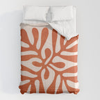 Nature Leaf Cutouts III: Terracotta Edition | Mid-Century Henri Matisse Series Comforter Gallery Image 6