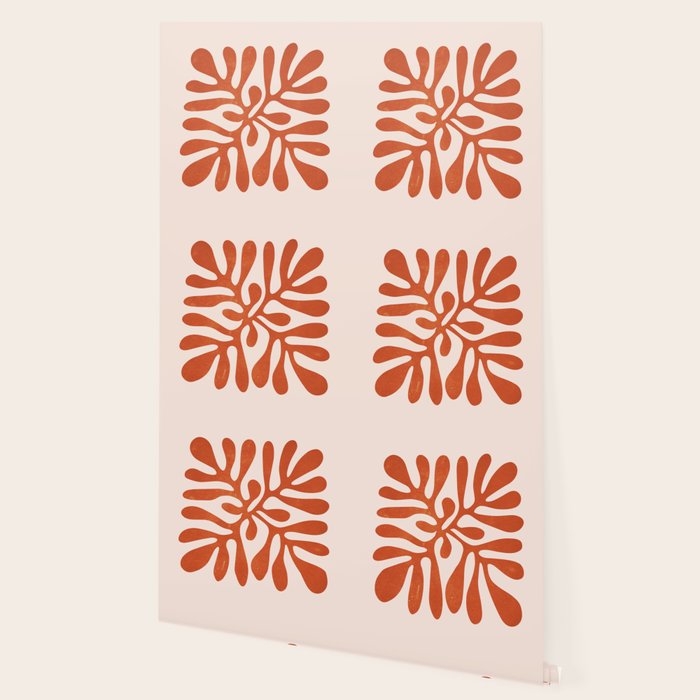 Nature Leaf Cutouts III: Terracotta Edition | Mid-Century Henri Matisse Series Wallpaper Gallery Image 2