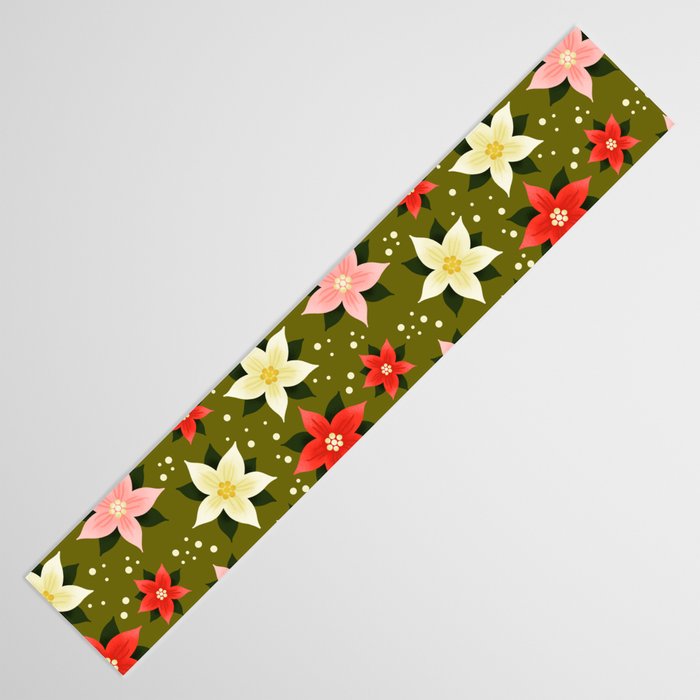Poinsettia Pattern Table Runner Gallery Image 3