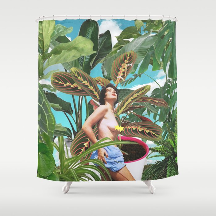 Plants are my real friends Shower Curtain Gallery Image 1