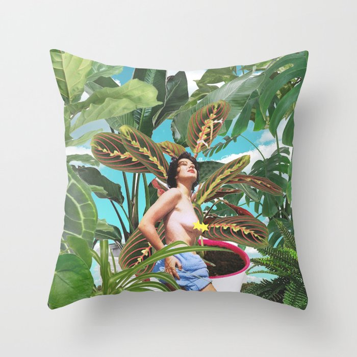 Plants are my real friends Throw Pillow Gallery Image 6