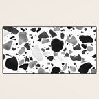 Terrazzo galaxy blue night yellow gold orange Desk Mat Gallery Image 3