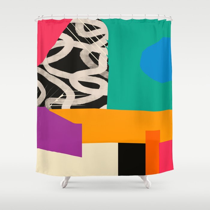 Mid Century Collage | PATTERN 07: The Retro Edition Shower Curtain Gallery Image 1